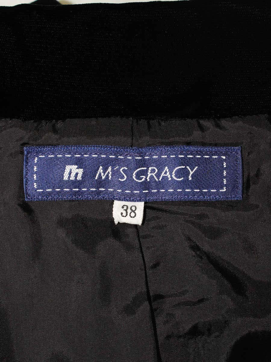 エムズグレイシー 624510 ジャケット 38 ブラック ベロア 1B IT2ZO63J4AKR