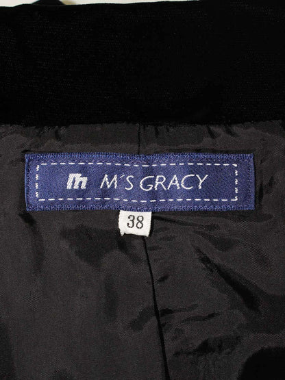 エムズグレイシー 624510 ジャケット 38 ブラック ベロア 1B IT2ZO63J4AKR