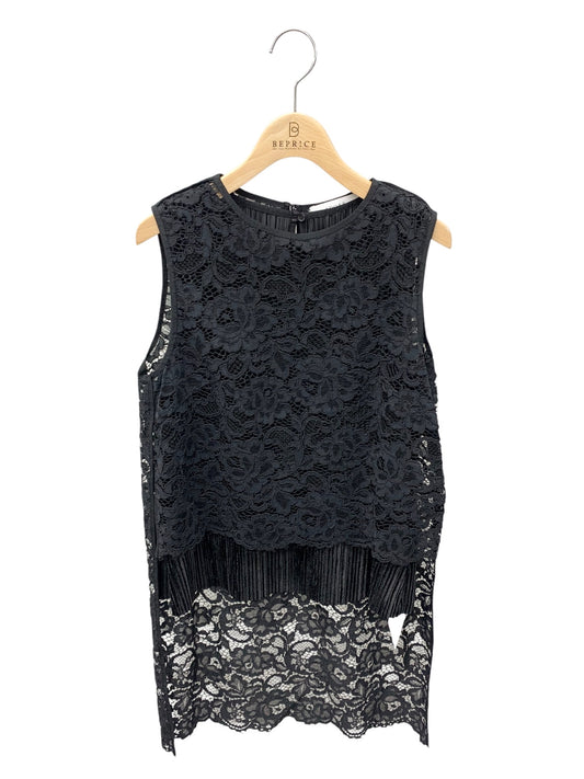 アドーア 531-8210805 トップス 38 ブラック レース プリーツ ITBHEC2MECX3