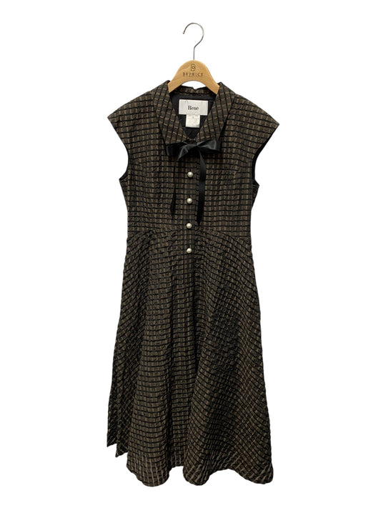 ルネ パールボタンジャガード ワンピース 6236140 36 ブラウン ITE6WTNLT38W