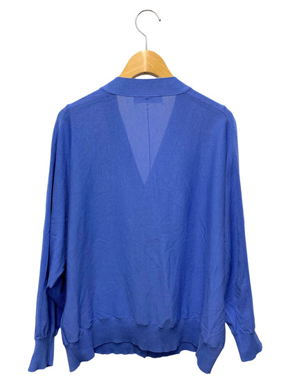 エブール ドルマンスリーブ コットン ニット カーディガン 37109800400 ブルー 薄手 螺鈿ボタン ITVFCNSTH2SZ