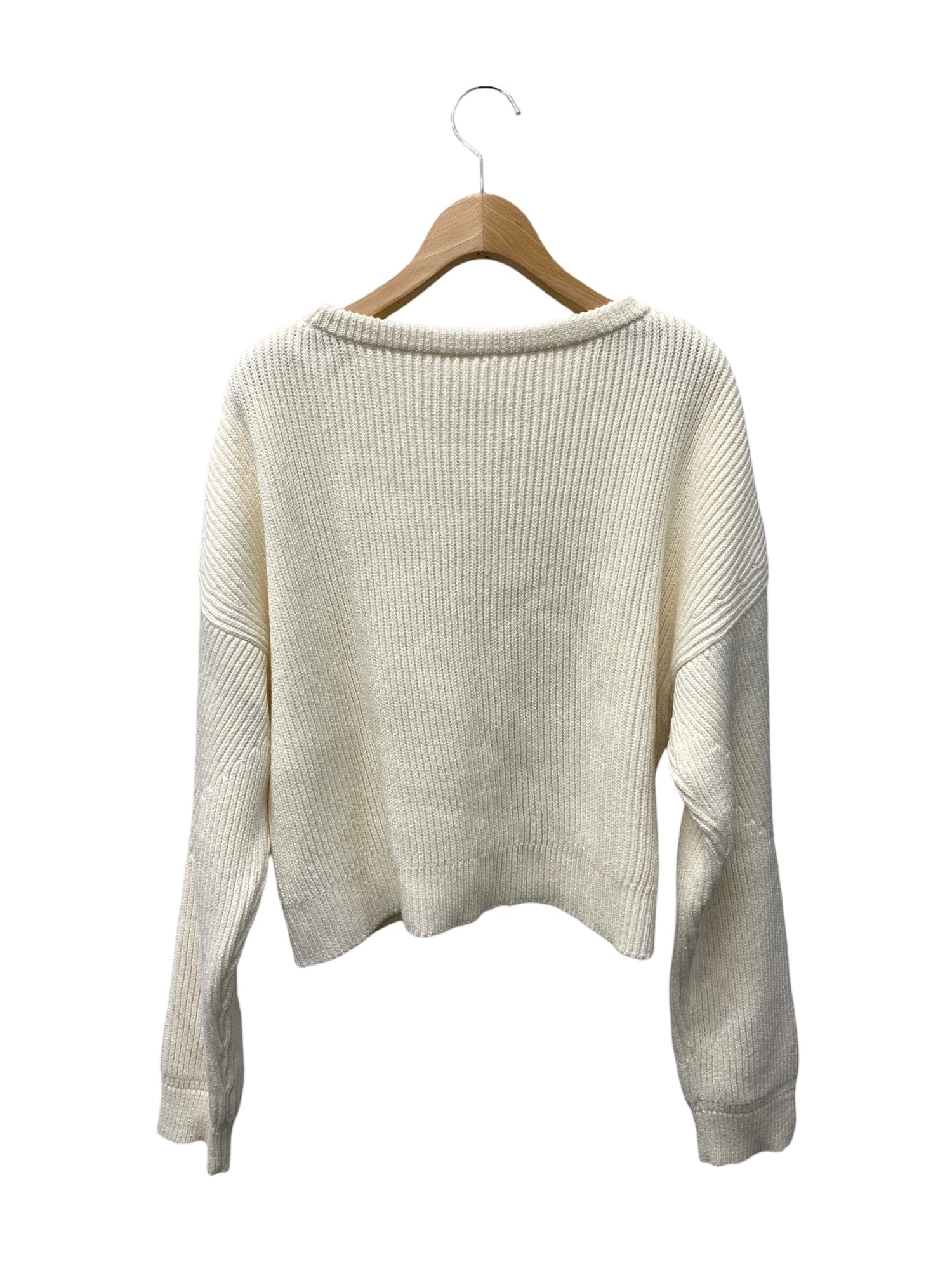 【美品】フォクシー ニット セーター 薄手ウール100％ アイボリー FOXEYフォクシーセーターカシミヤ100% 上品ページュ