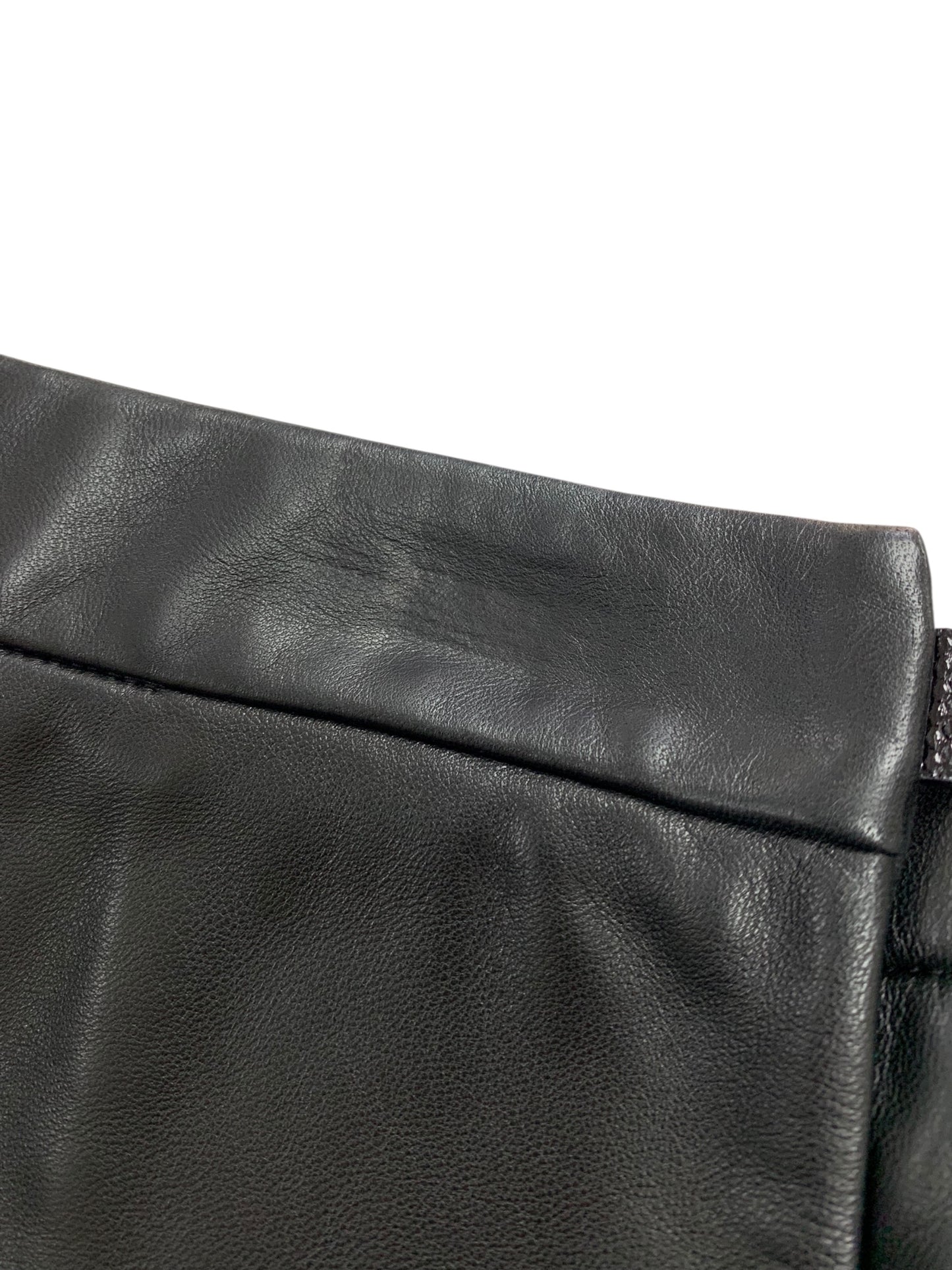 ロエベ 17108410000 スカート 34 ブラック ラムレザー プリーツ 蛇 ベルト IT1OVI59XA56 【SALE】