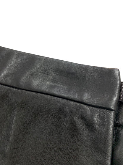 ロエベ 17108410000 スカート 34 ブラック ラムレザー プリーツ 蛇 ベルト IT1OVI59XA56 【SALE】