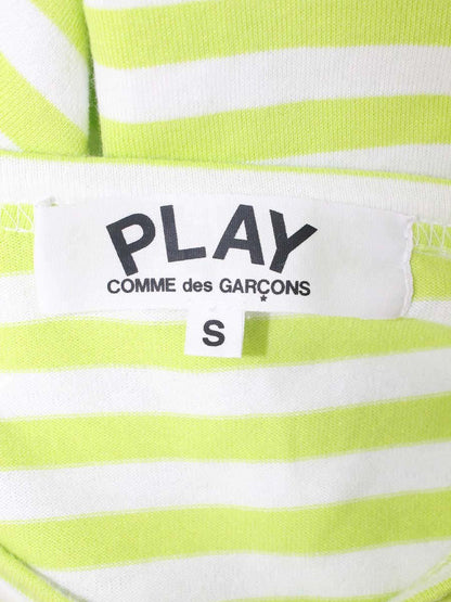 プレイコムデギャルソン AZ-T277 Tシャツ S グリーン ボーダー ハートモチーフ IT25P2GNXSBE