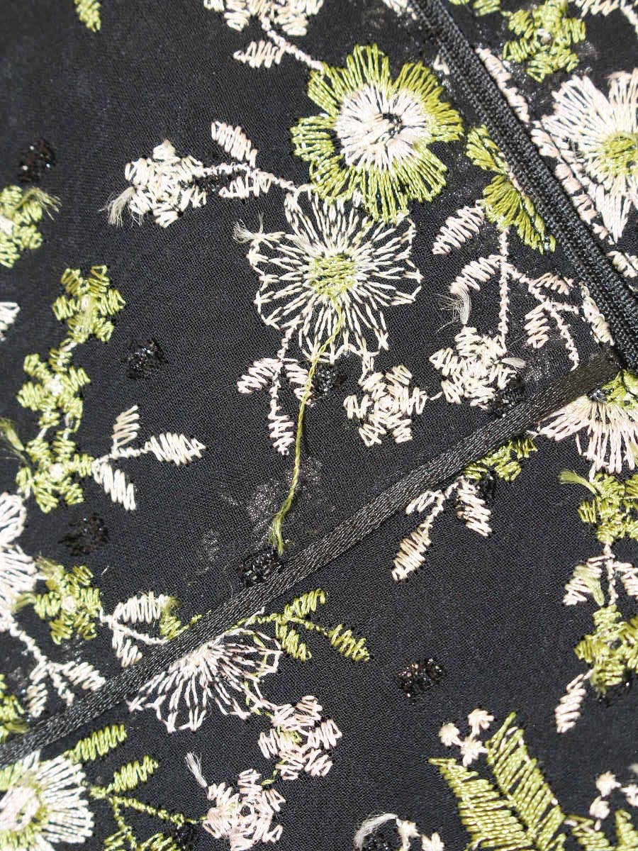 トッカ BUTTEERFLY BUSH COPTOLW0320 ワンピース 4 ブラック フラワーモチーフ 刺繍 ITJVYLQC7QB1
