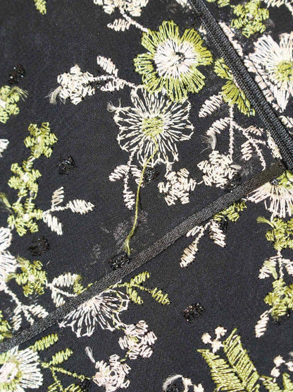 トッカ BUTTEERFLY BUSH COPTOLW0320 ワンピース 4 ブラック フラワーモチーフ 刺繍 ITJVYLQC7QB1