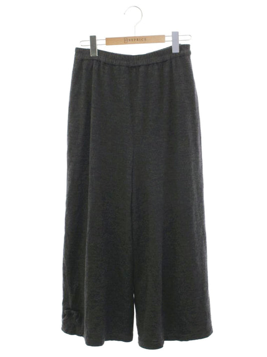 エムズグレイシー 116603 ワイドパンツ 42 グレー ウール リボン ITL4Q10V4P0G 【SALE】