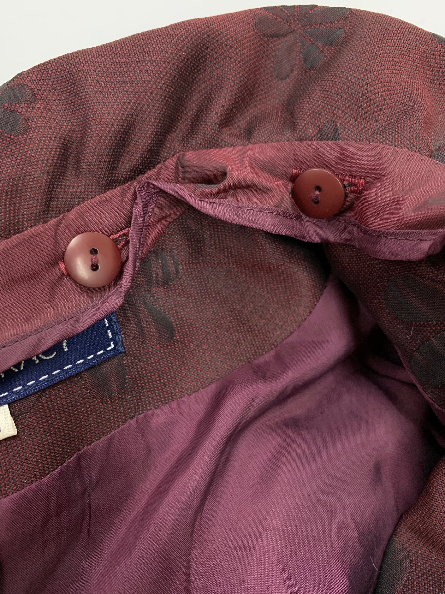 エムズグレイシー 229501 コート 38 ワインレッド 衿付き フラワーモチーフ ITCS3N4H9B0G