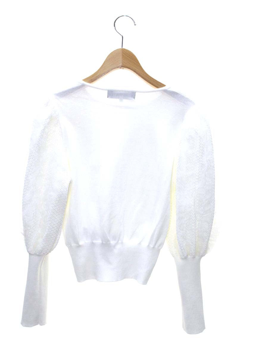 エムズグレイシー 418518 ニット 38 ホワイト レース ITZ232KX7SJS