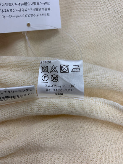 エムズグレイシー 218513 カーディガン 38 アイボリー リボン パール ITLE6PP3AXT6