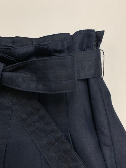 エムズグレイシー 927345 スカート 38 ネイビー タックフレア IT2Y8O75B23C 【SALE】