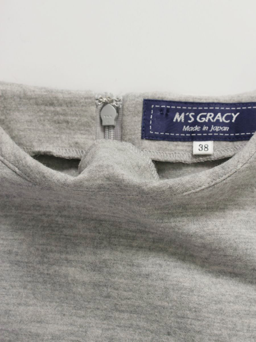 エムズグレイシー 015513 トップス 38 グレー フリル リボン ITN242H7R468