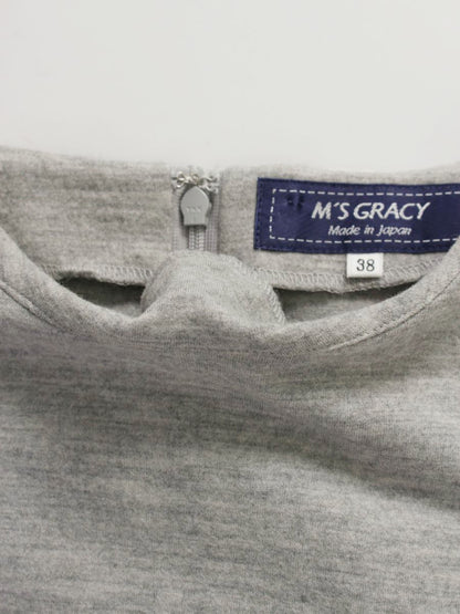 エムズグレイシー 015513 トップス 38 グレー フリル リボン ITN242H7R468