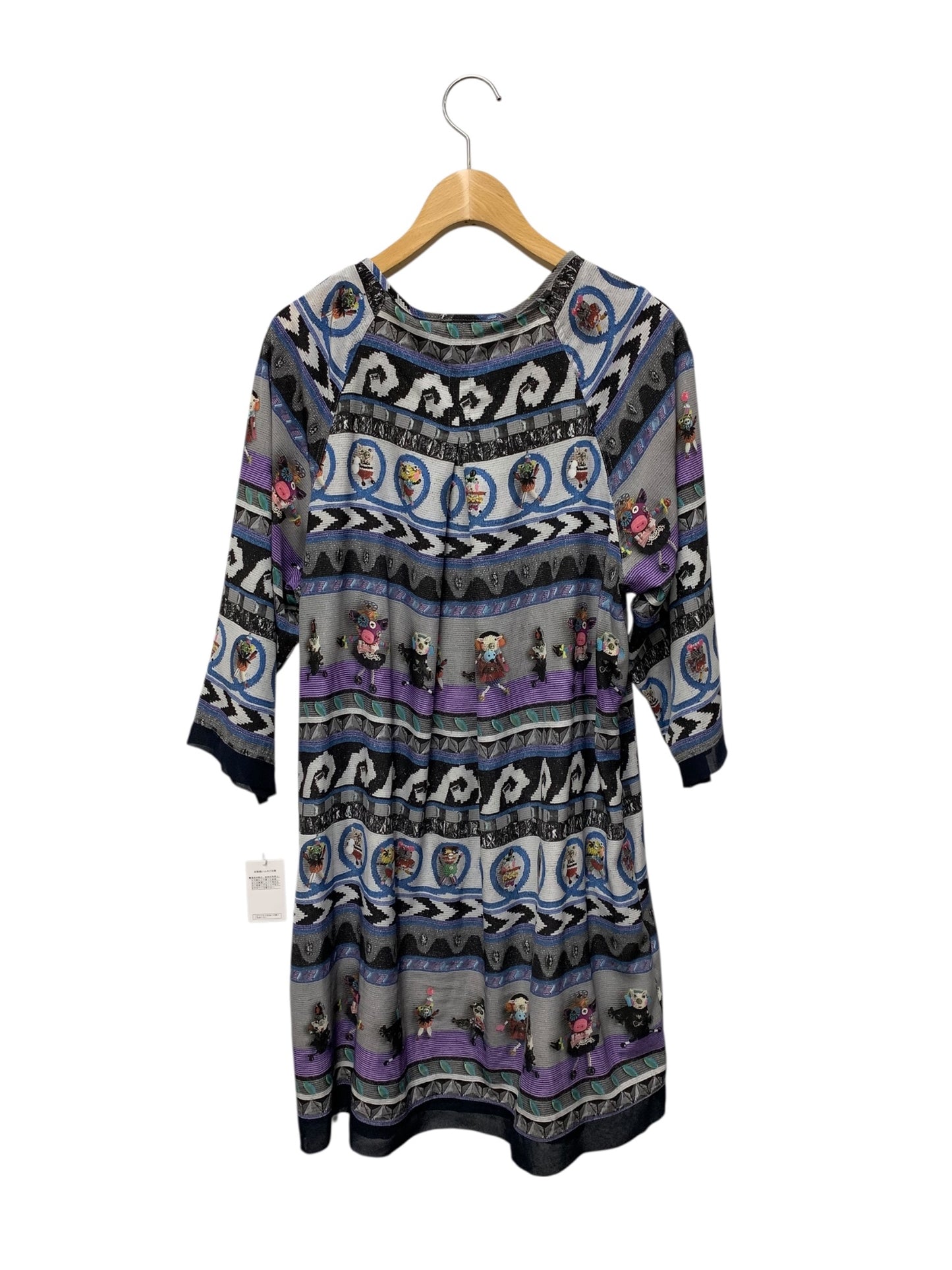 アルベロベロ 715872 ワンピース F グレー アニマルプリント ギャザー ITKAZFVBY4YH