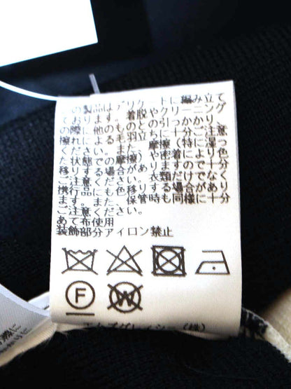 エムズグレイシー 018704 ワンピース 36 ブラック フラワーモチーフ スパンコール ウール IT3EU4SMJ09W 【SALE】