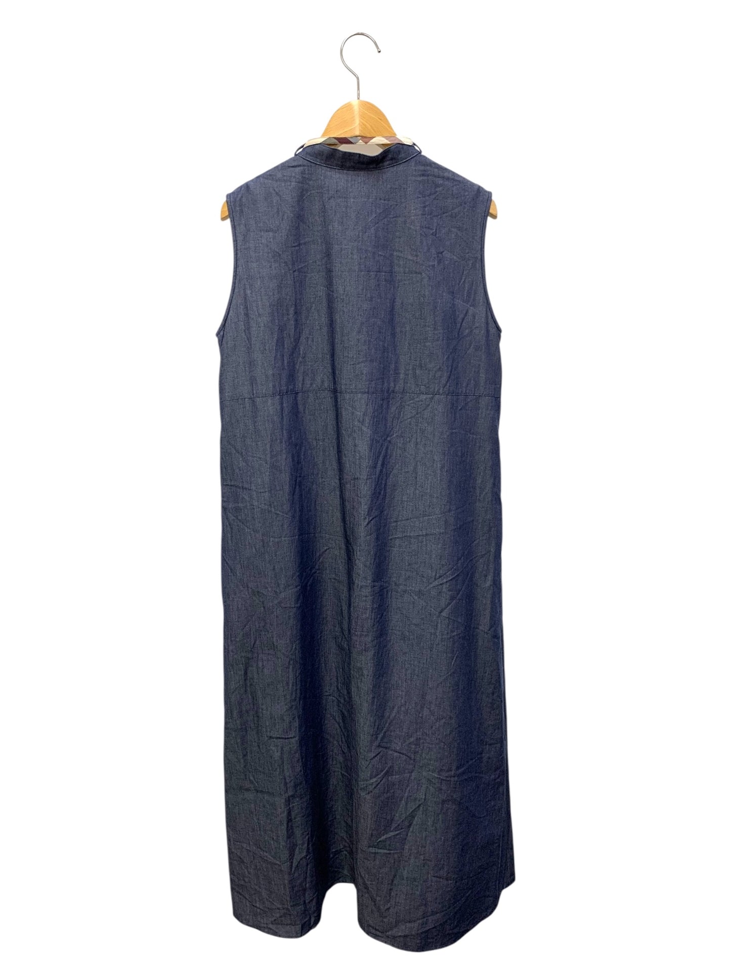 ブルーレーベルクレストブリッジ 55J25-345-29 ワンピース 38 ネイビー デニム フリル フレア ITHIHGO67PPW 【SALE】