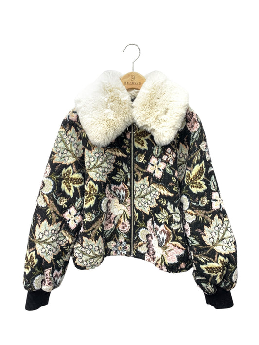 グレースコンチネンタル ファー衿ジャガードブルゾン 0122401016 36 ブラック ITV4PJUZLCJY