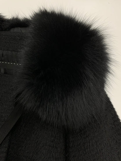 トゥービーシック W5B54-237-09 コート 40 ブラック アルパカ混 フォックファー付 IT0WX3U0O9HW