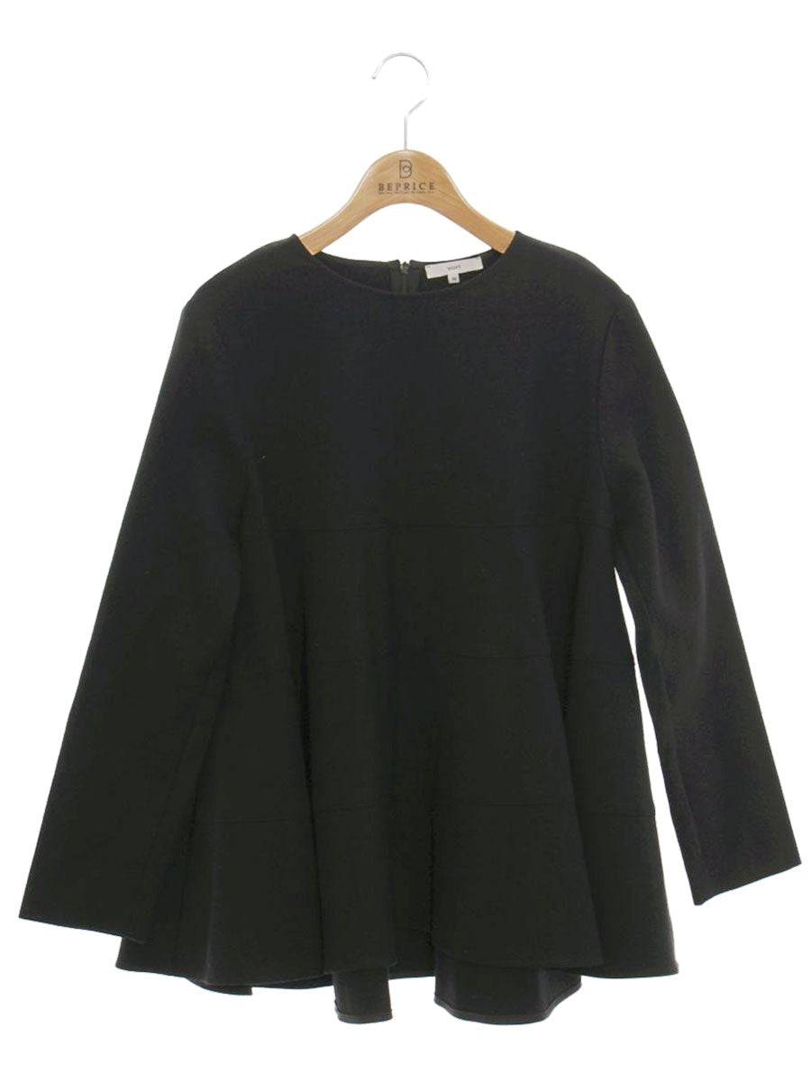 ヨリ YR2121-119AW カットソー 38 ブラック ペプラム ティアード IT9KBC8SUD6G