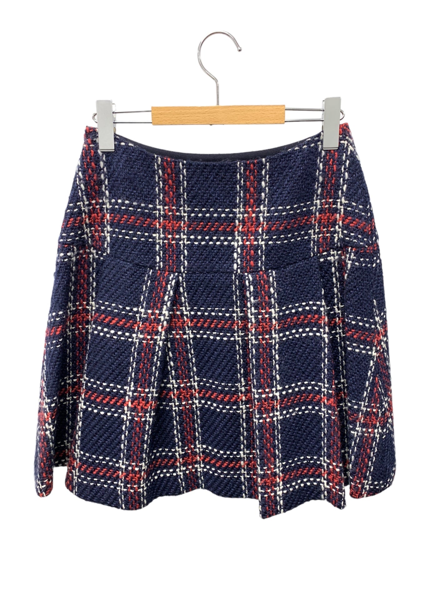 エムズグレイシー Trad Check Skirt 817551 スカート 38 ネイビー IT34G75XQXR8