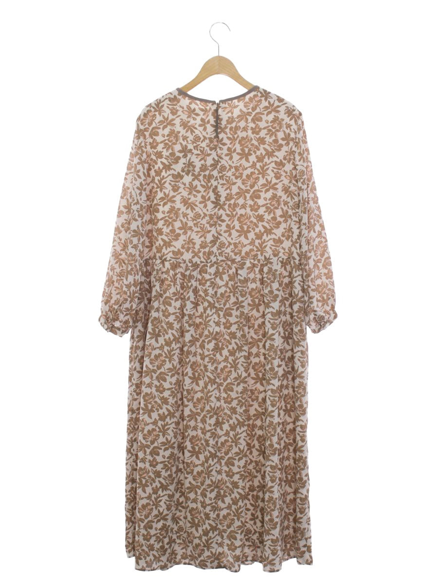 自由区 スノーフラワープリント ワンピース OPWMGS0004 40 ブラウン ITP13VZMNA66