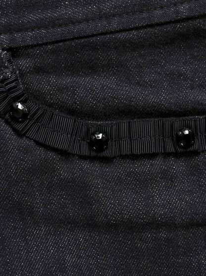 トゥービーシック W5R07-851-29 デニムパンツ 40 ネイビー カラーストーン クロップド ITAKV4RPF1DC