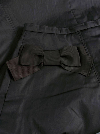 エムズグレイシー 217532 スカート 40 ブラック Aライン リボン ITUVR1B2DS4K