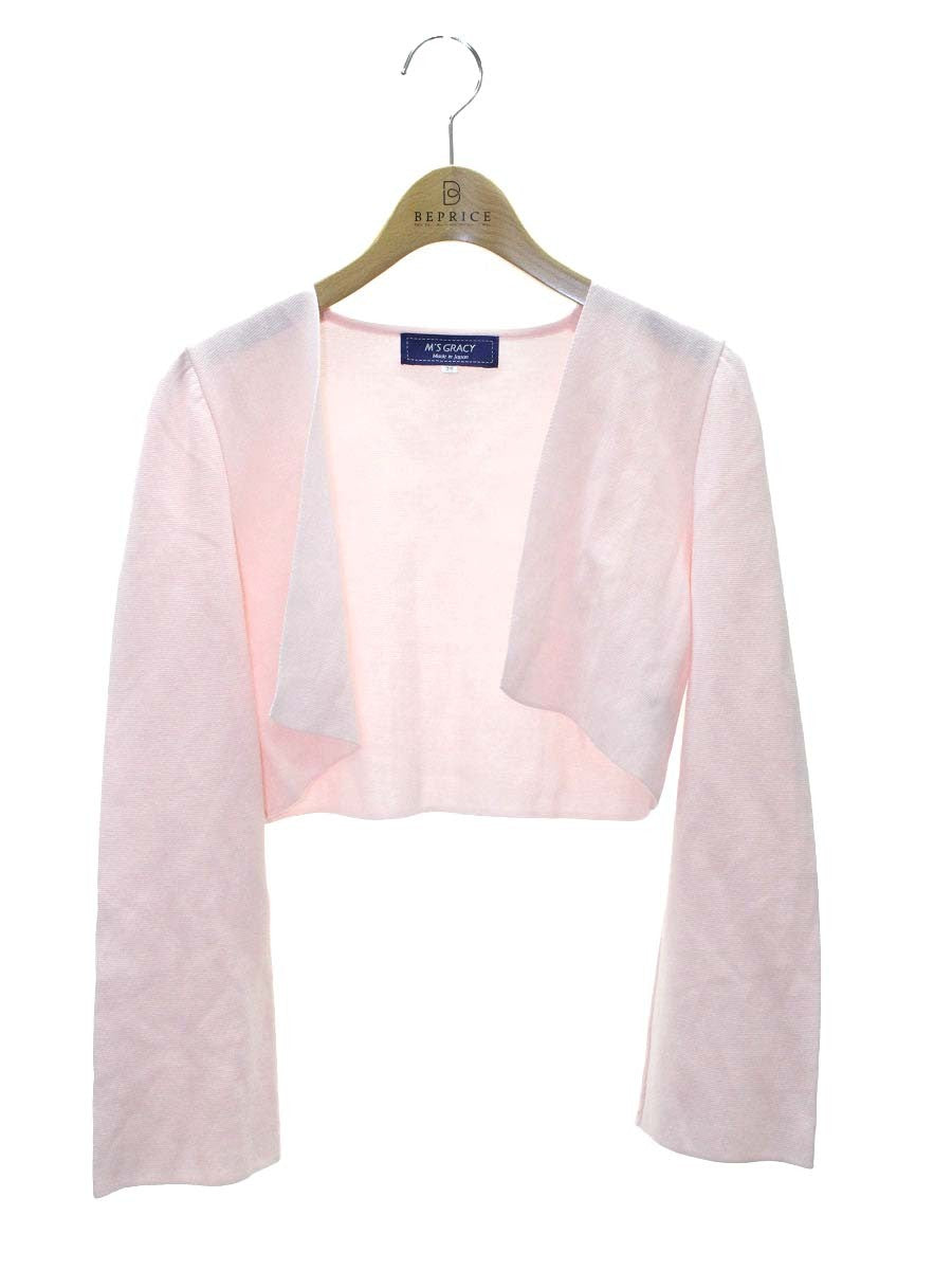 エムズグレイシー 918115 38 ピンク ニット ボレロ IT7A11ZLEJ9W