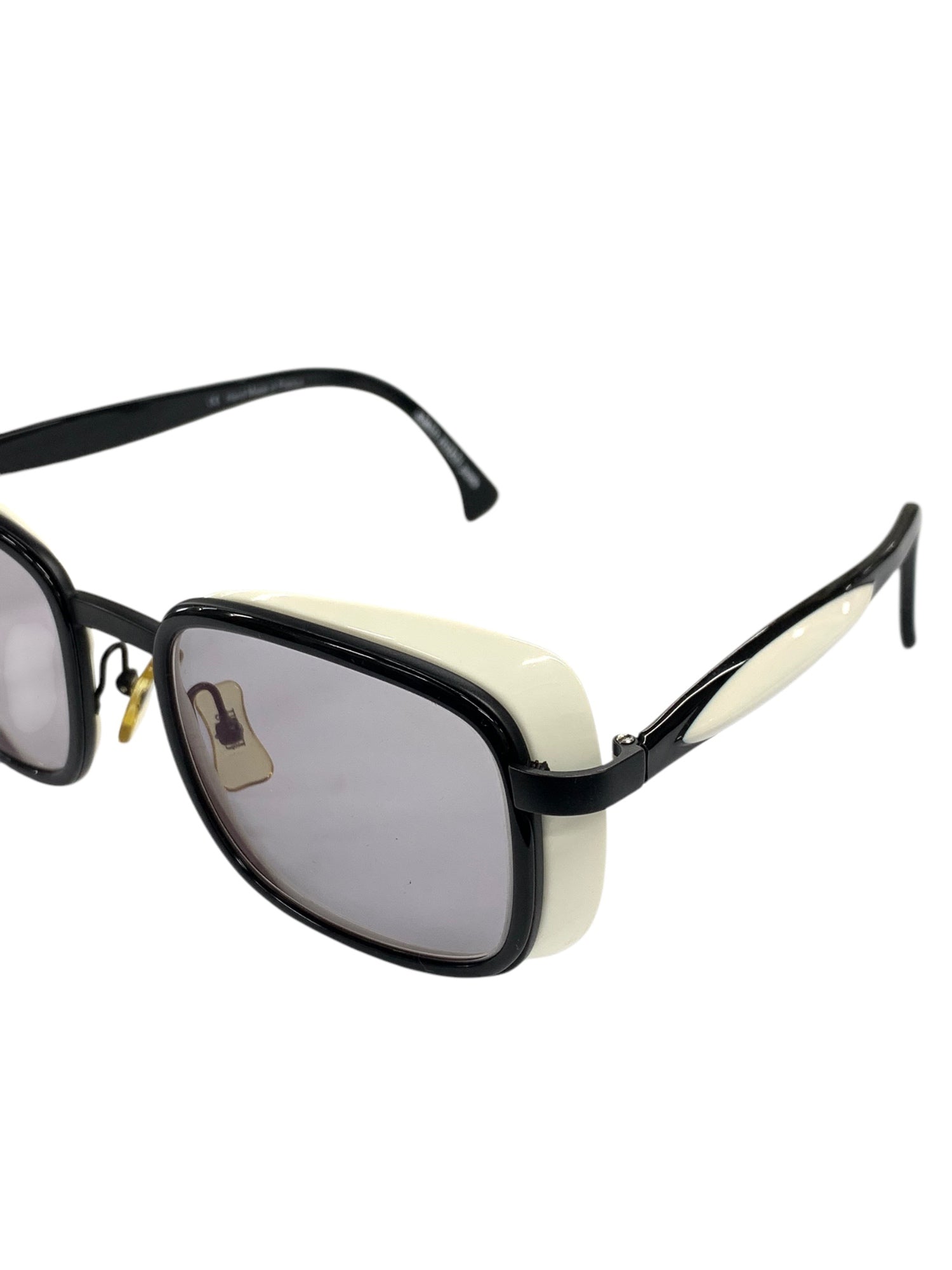 アランミクリ サングラス スクエア ◆alain mikli アランミクリ スクエア型 サングラス パープルレンズ 眼鏡フレーム ノーズパッドリメイクあり A0418 04 メンズ  レディース