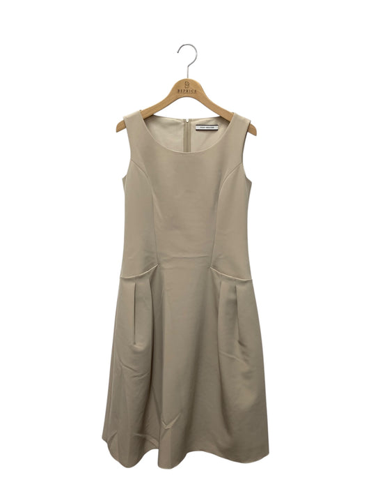 フォクシーニューヨーク Dress 38961 ワンピース 38 ベージュ スクエアネック ITTPAEWCMOTY