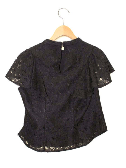 Her lip to フローラルレースラファルドトップ 1222302056 M ブラック フレンチスリーブ ITSAW6BFLMY2 【SALE】