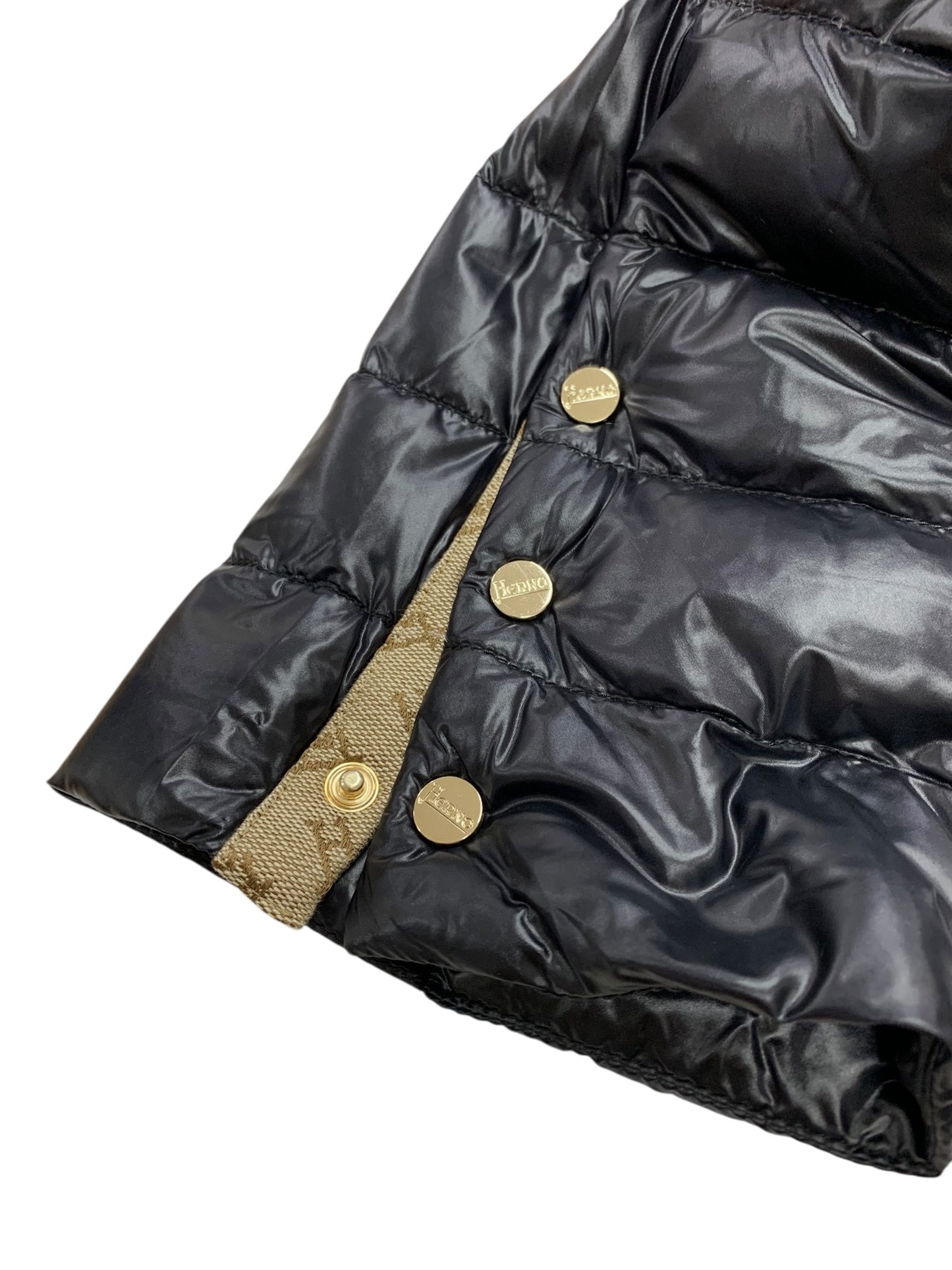 ヘルノ ウルトラライト ダウンジャケット PI001650D  40 ブラック スタンドカラー 七分袖 ITF9DFBQ7BA0