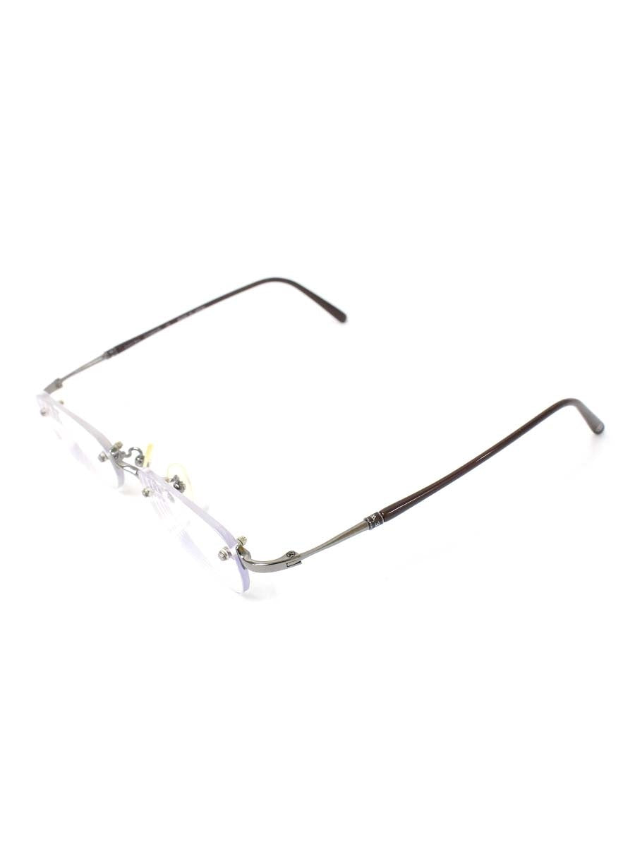 ロエベ MOD034J メガネ シルバー/ブラウン リムレス スクエア IT9P68E88QH4