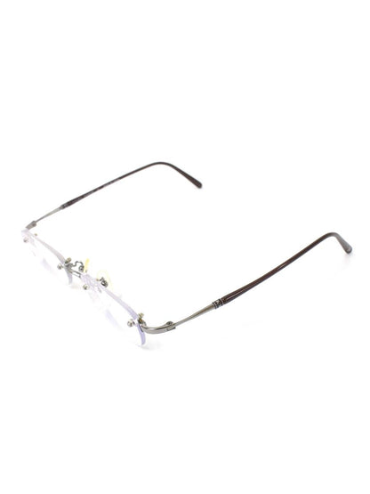 ロエベ MOD034J メガネ シルバー/ブラウン リムレス スクエア IT9P68E88QH4