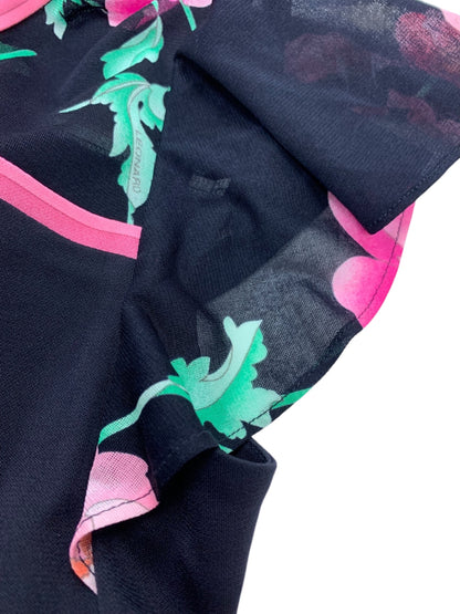 レオナールファッション 0130260 ワンピース 38 ブラック フラワー シースルー IT8GL8PRB1L0