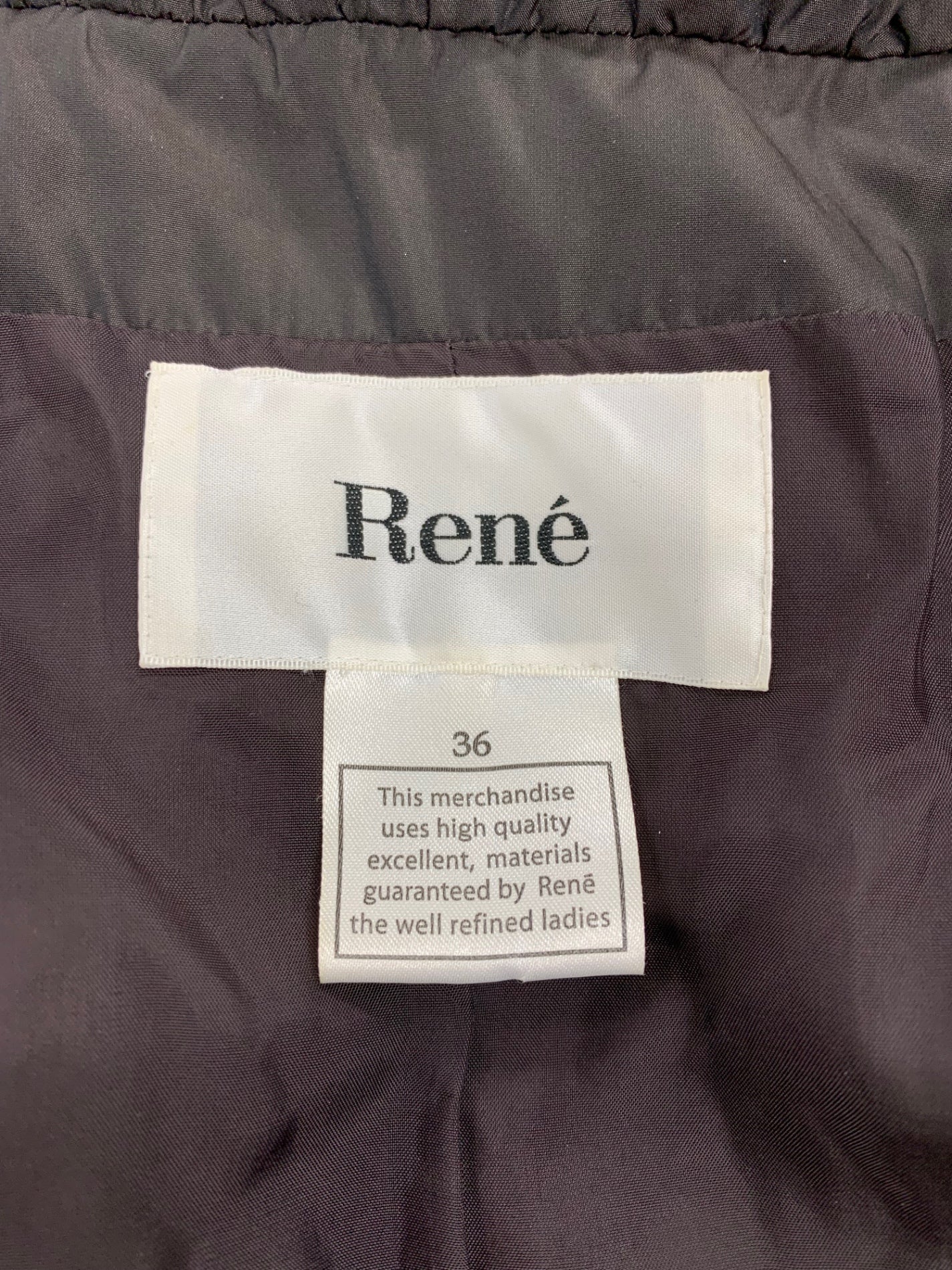 ルネ ロイヤルスウィート ダウンコート 6638470 36 ブラウン ナイロン ITQ2IGKYFBY8