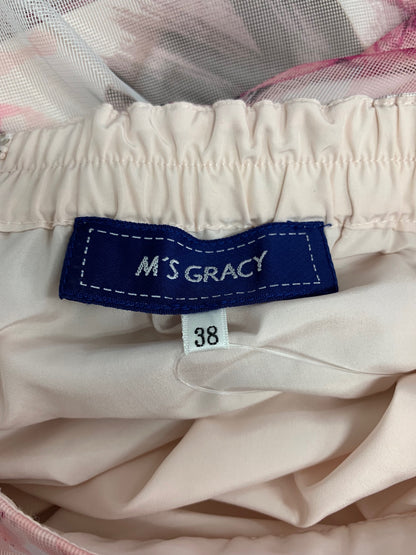 エムズグレイシー 417334 スカート 38 ピンク フラワー プリントチュール IT9JTAJZVKZV