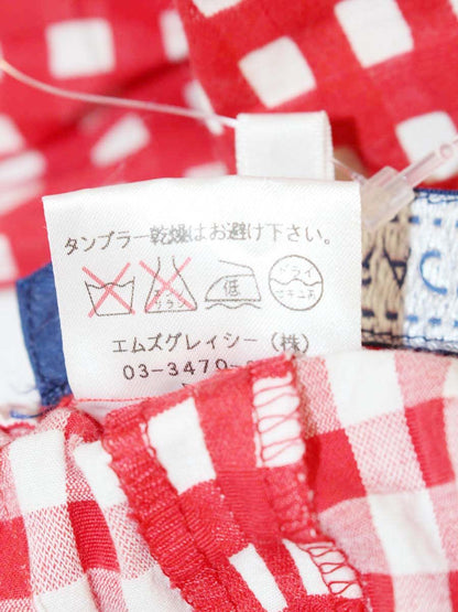 エムズグレイシー 626311 パンツ 38 レッド ギンガムチェック 裾ボタン ITSX6HE5WSHG