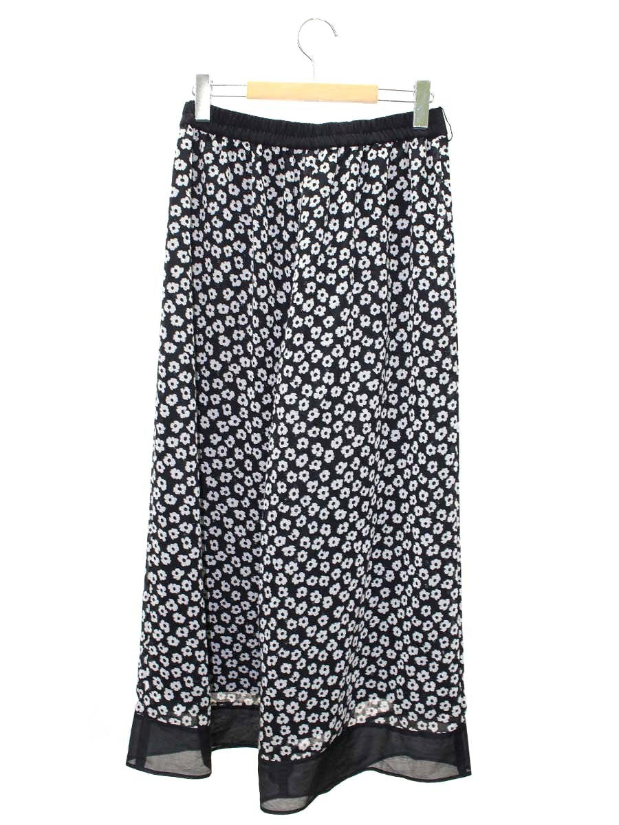 エムズグレイシー 416316 パンツ 38 ブラック フラワーモチーフ ドット柄 IT99RURSAQ1I