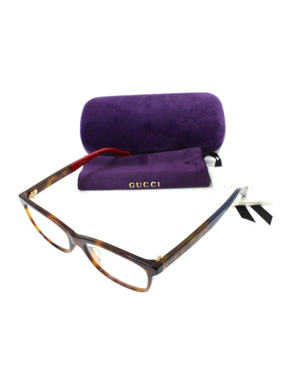 グッチ GG0162OA メガネ ブラウン/レッド/ネイビー セルフレーム スクエア べっ甲柄 ITV37UGVWBDE
