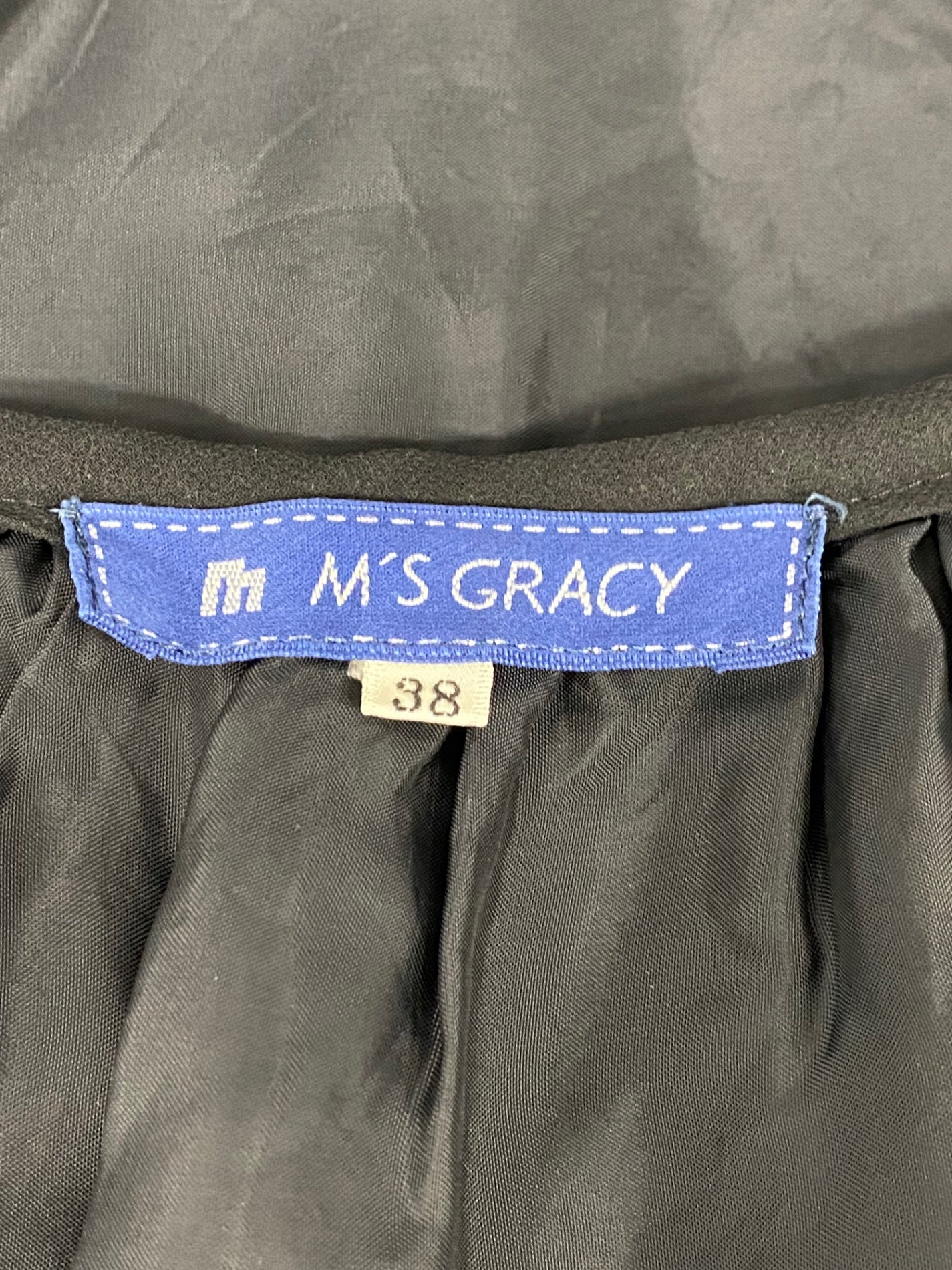 エムズグレイシー 627508 スカート 38 ブラック フラワーモチーフ ITKQOLR96AIU