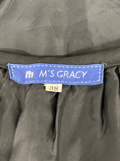 エムズグレイシー 627508 スカート 38 ブラック フラワーモチーフ ITKQOLR96AIU