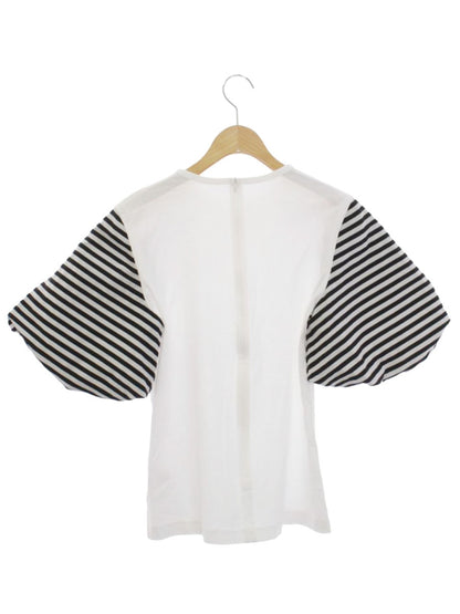 ボーダーズアットバルコニー BD2211-2C-13 Tシャツ カットソー 38 ホワイト パフスリーブ ITQQD0UV317P 【SALE】