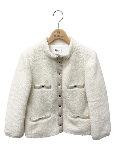 フォーティーナインアベニュー 314151124 ブルゾン 38 ホワイト ボアノーカラーブルゾン IT0C58UA7588