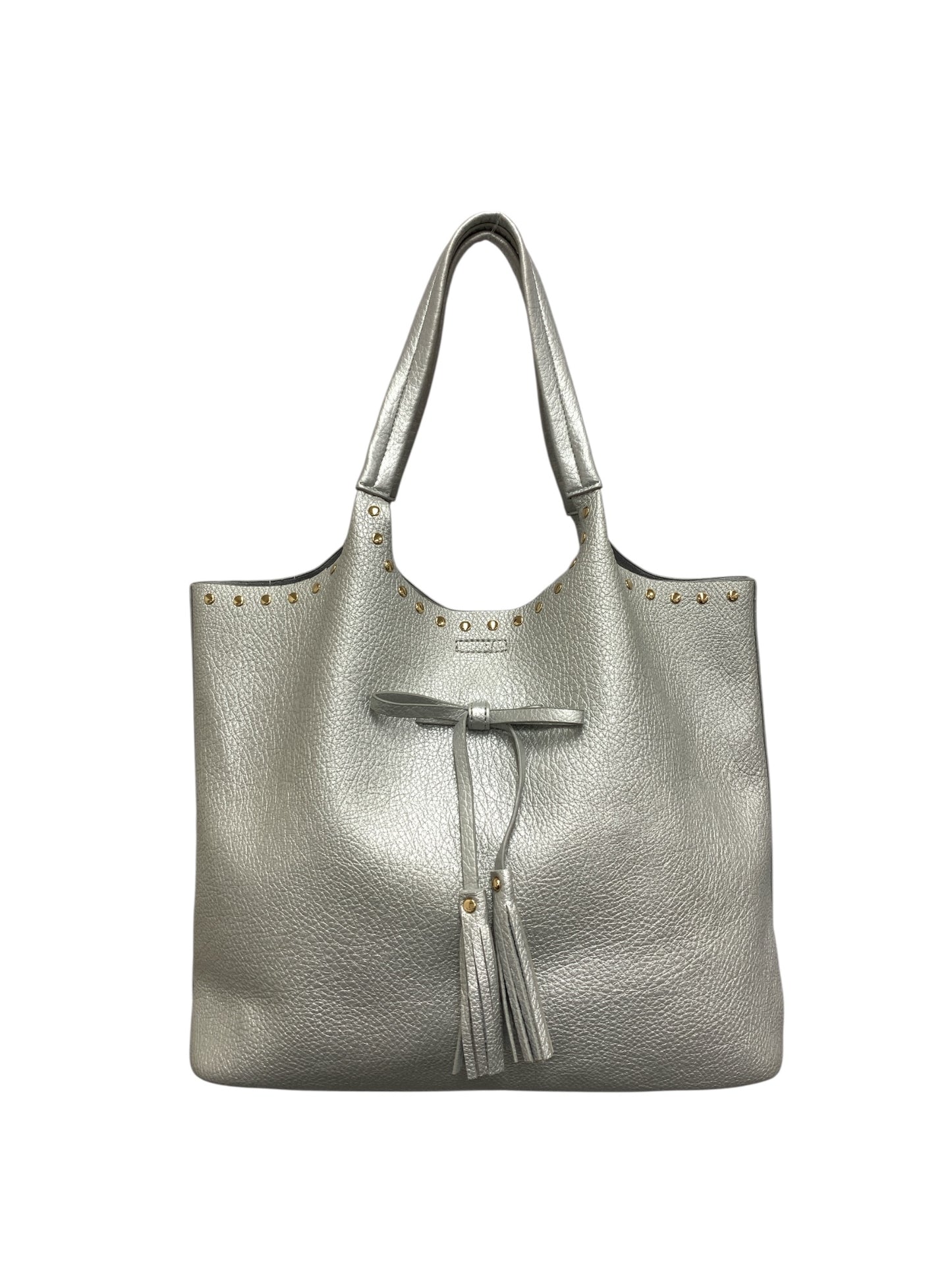 エムズグレイシー フリンジリボントートバッグ 394304 シルバー IT3Y18A3RXV3