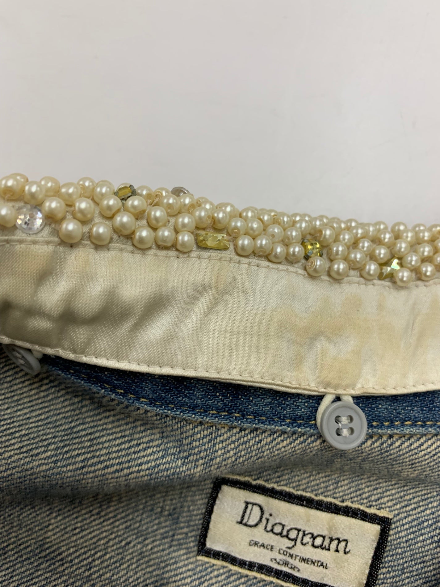 ダイアグラム 0732 3101 デニムジャケット 36 ネイビー 衿ビジュー IT03JFLXO1CS 【SALE】