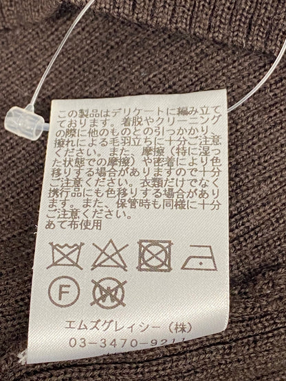 エムズグレイシー 728579 ニット 40 ブラウン ウール混 リボン リブ ITWI4YXUZDRY