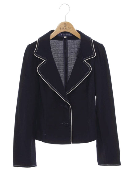 エムズグレイシー 624114 テーラードジャケット 40 ネイビー 2B パイピング ITP78TAPOHFK