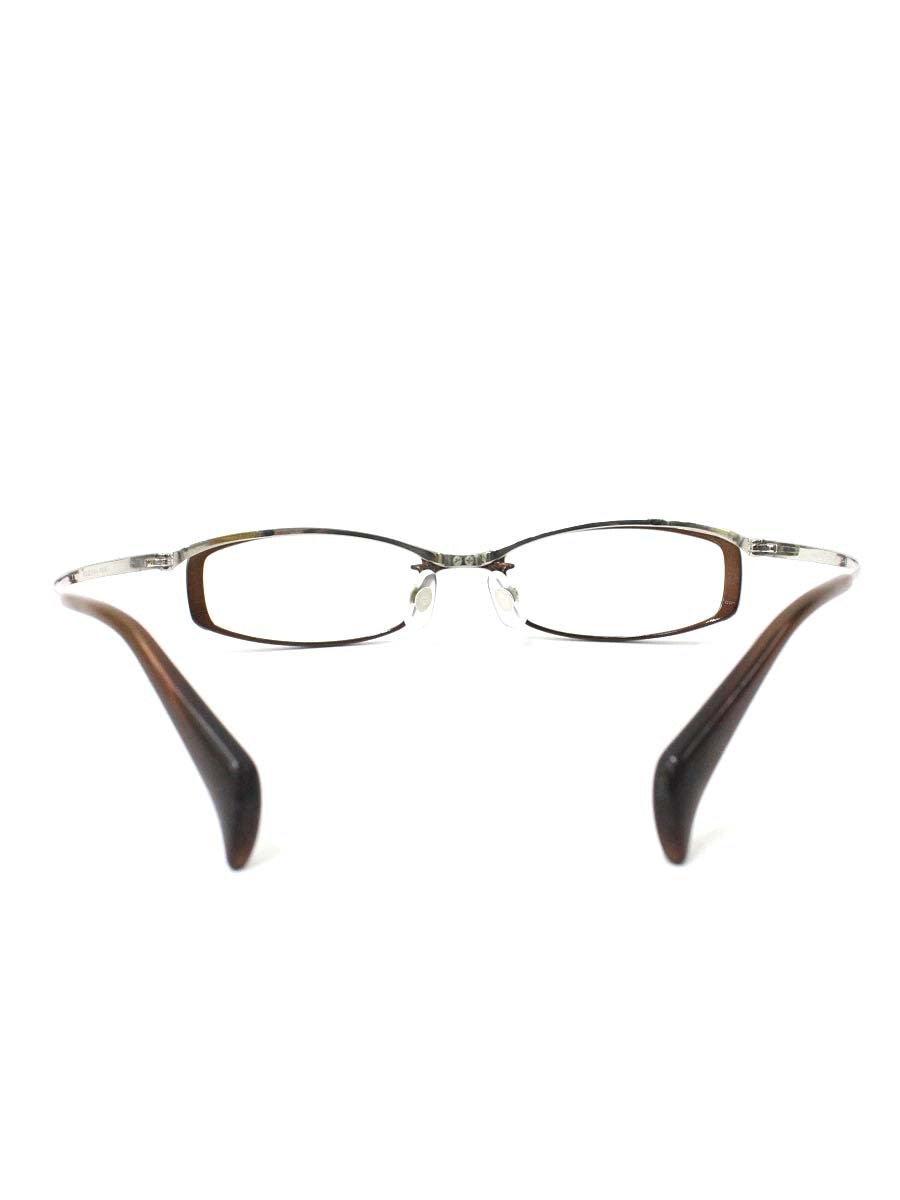 ハマモト HT-056 メガネ ブラウン/シルバー コンビフレーム スクエア ITCCY53M4KVK